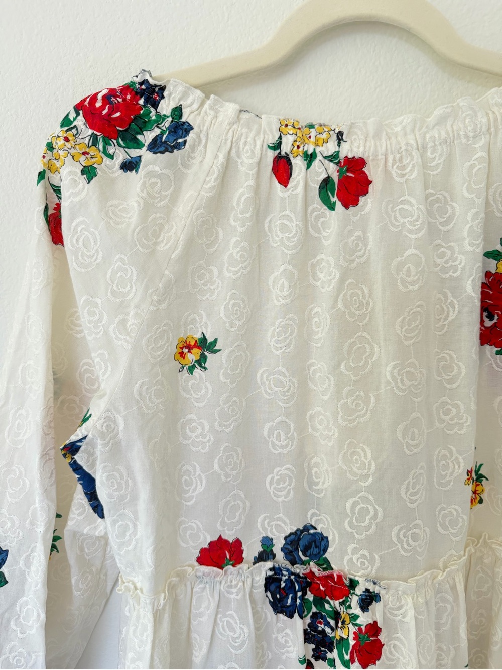 Tory Burch Embroidered Floral Beach Dress Cover-Up 100% Cotton Size Medium - Picture 10 of 11
